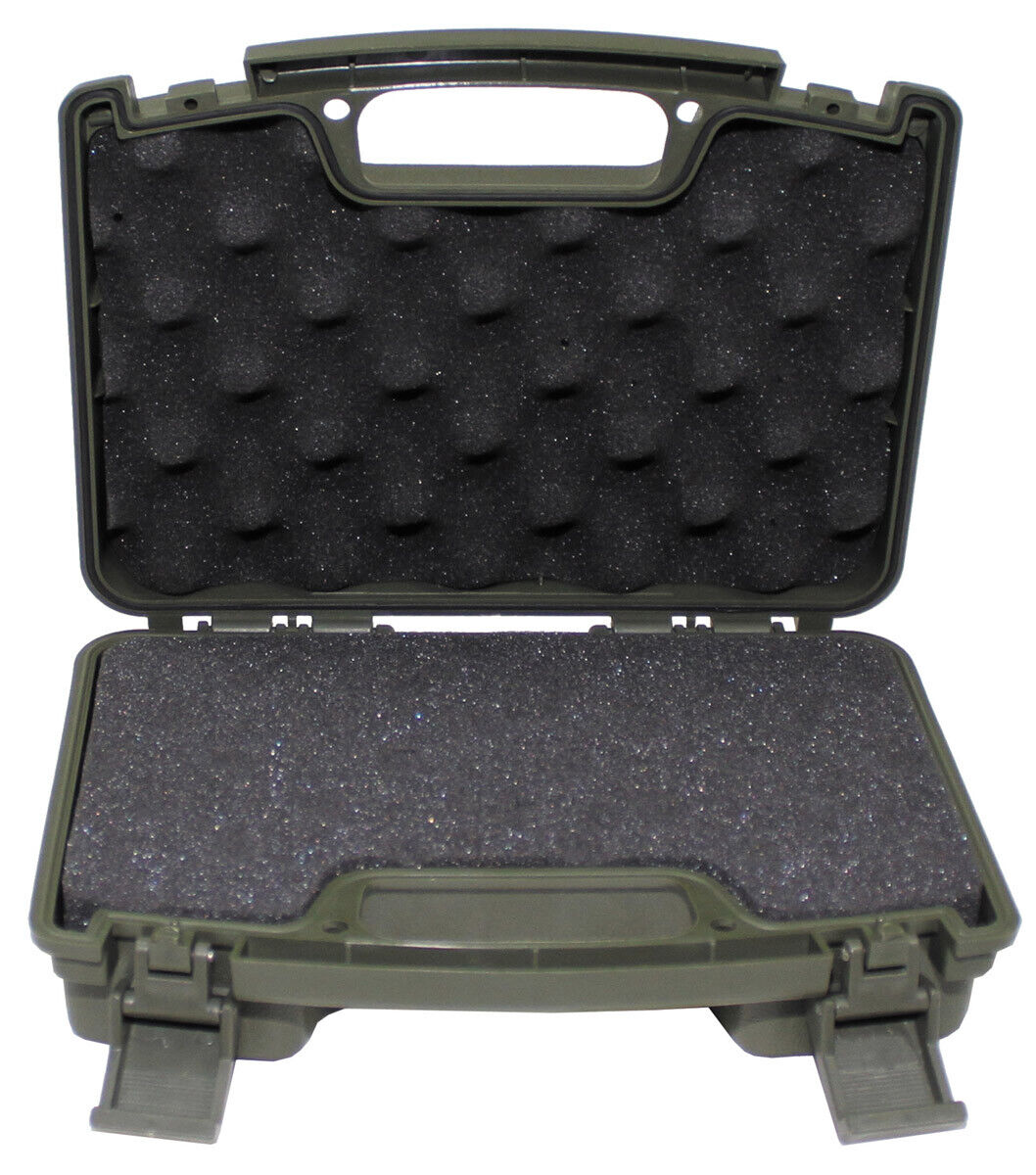 Pistol Case Plastic Small Lockable Shockproof Splahproof OD green