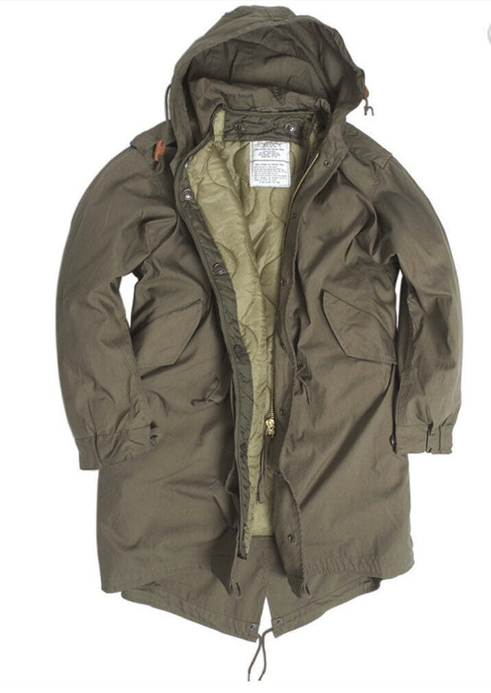MIL-TEC Military Style Long Parka M51 Shell Hooded Jacket Quilted Liner Olive