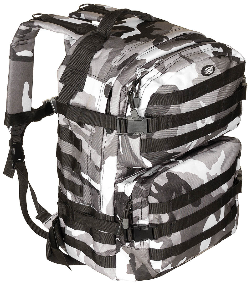 US 40L Backpack Assault II Tactical MOLLE Urban Camo Airsoft MFH Brand