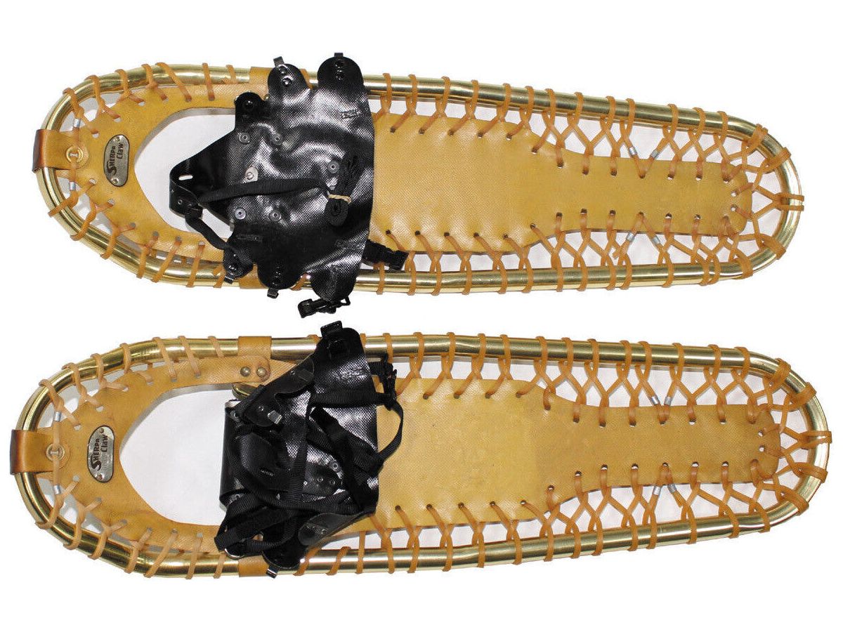 Original US Army Snow Sherpa Shoes With Aluminium Frame L 77cm W 23cm Used