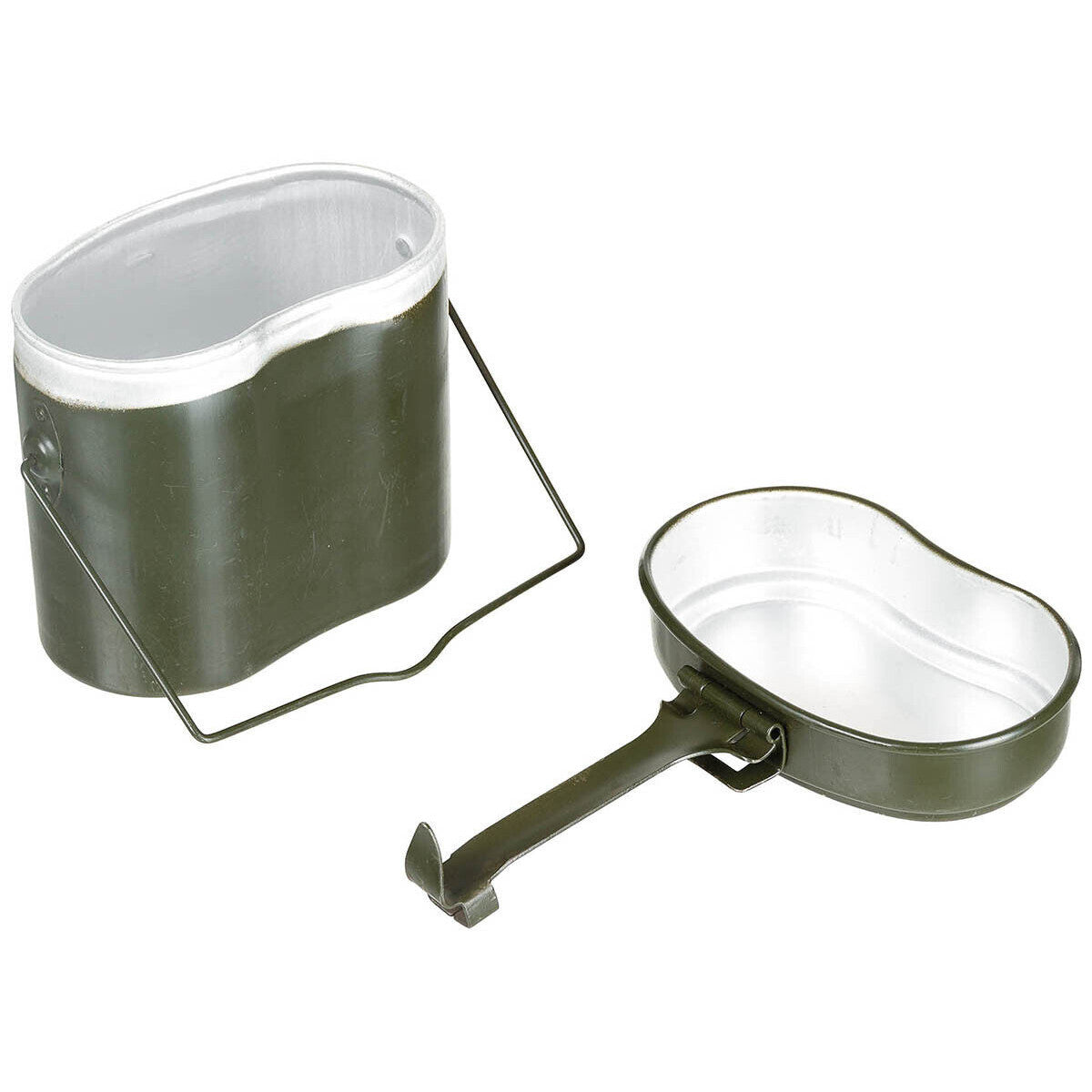 Original Romanian Army Military Mess Kit OD Green 2 Parts Used