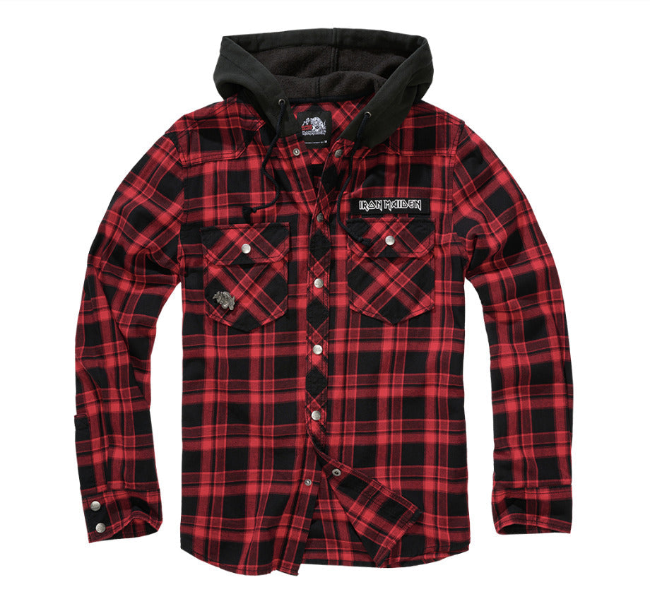Brandit Iron Maiden Jacket Checkshirt Sweathood Eddy Sweater Red/Black