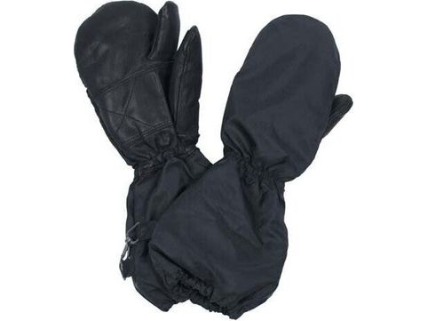 Original Swiss Army Military Winter Mittens 3 Finger Lined Black Used
