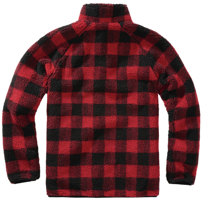 Brandit Teddy Fleece Jacket Breathable Lining Hiking Army Red/Black