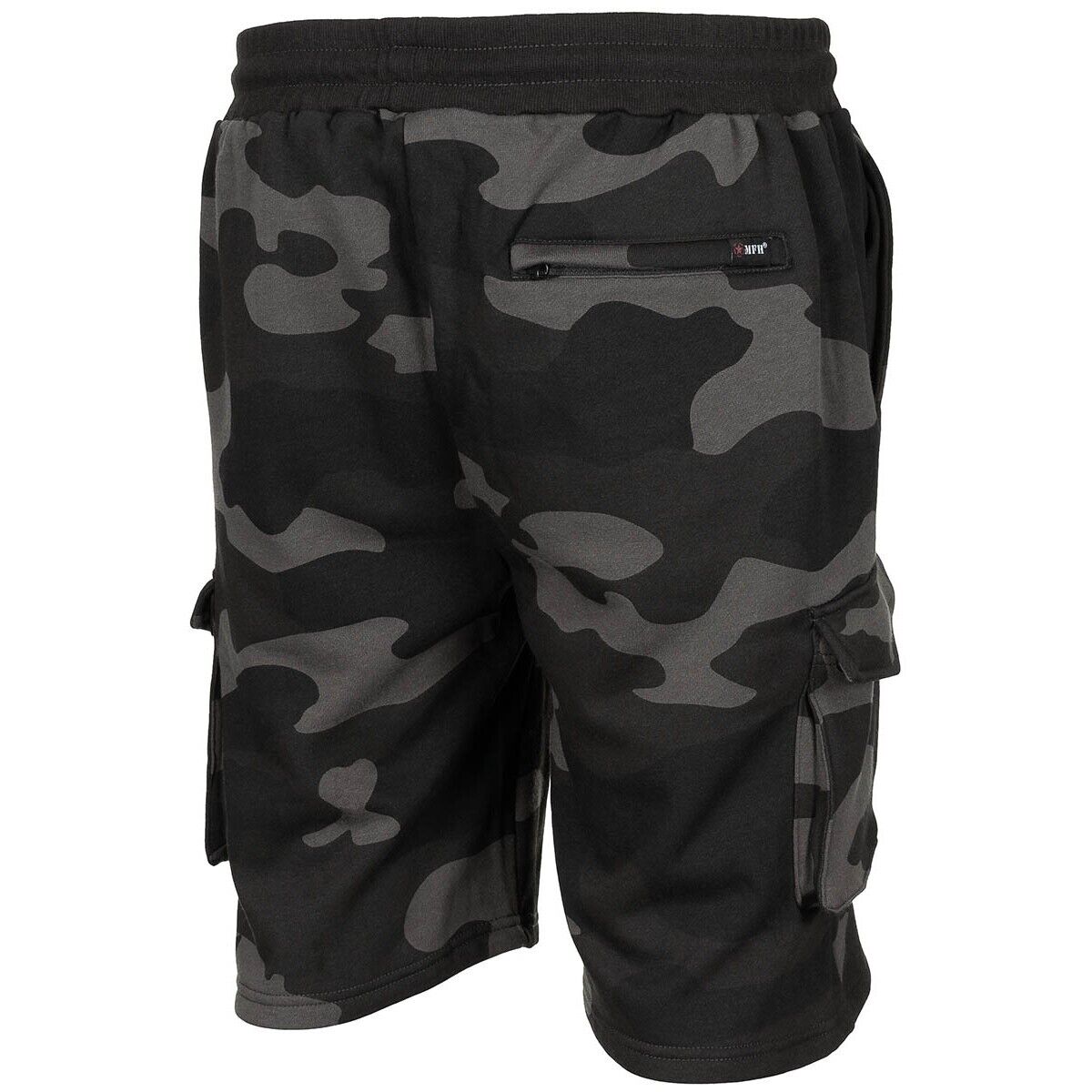 Shorts Bermudas Army Jogger Dark Camo Leg Pockets Elastic Waistband