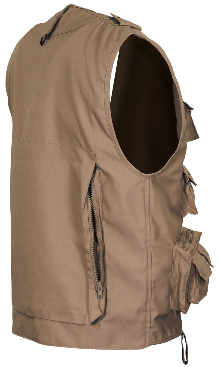 Canadian Army Quilted Outdoor Vest Black Vest Heavy Version Multi Pockets Khaki