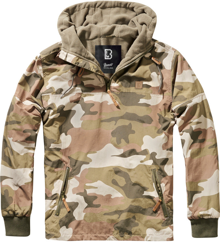 Brandit Jacket Luke Windbreaker Military Tactical SoftShell Hooded LightWoodland