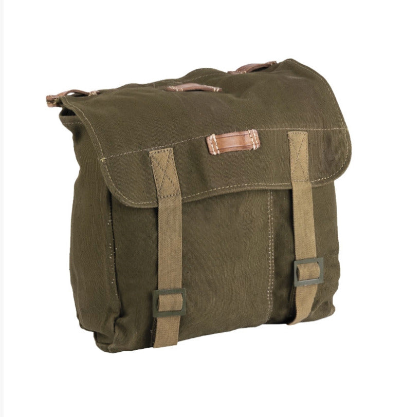 Original Romanian Army Cotton Bread Bag with Strap Olive – Used