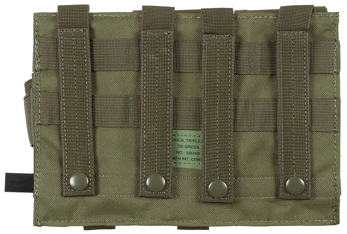 Military Equipment Combat Army Ammo Pouch Triple MOLLE OD Green