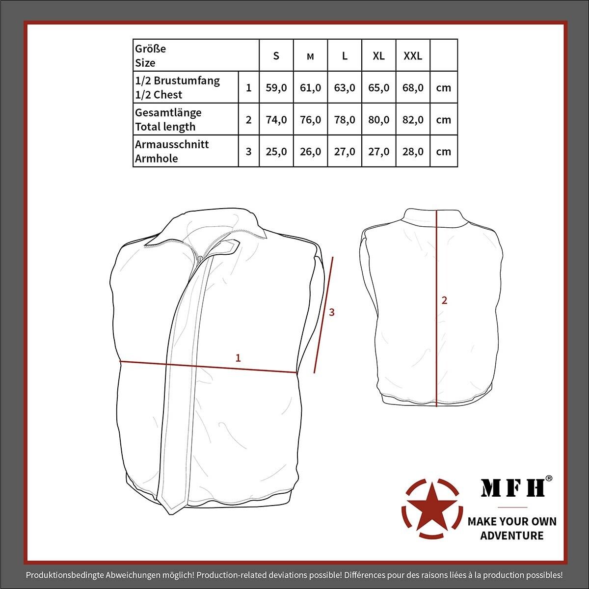 MFH US Quilted Vest Ranger Black