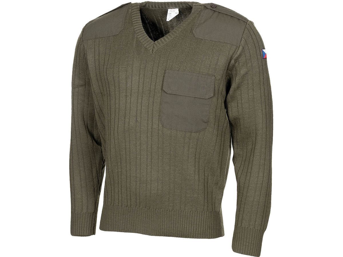 Original CZ Army Military Pullover M 97 V-neck OD green 50% Wool 50% Acrylic New