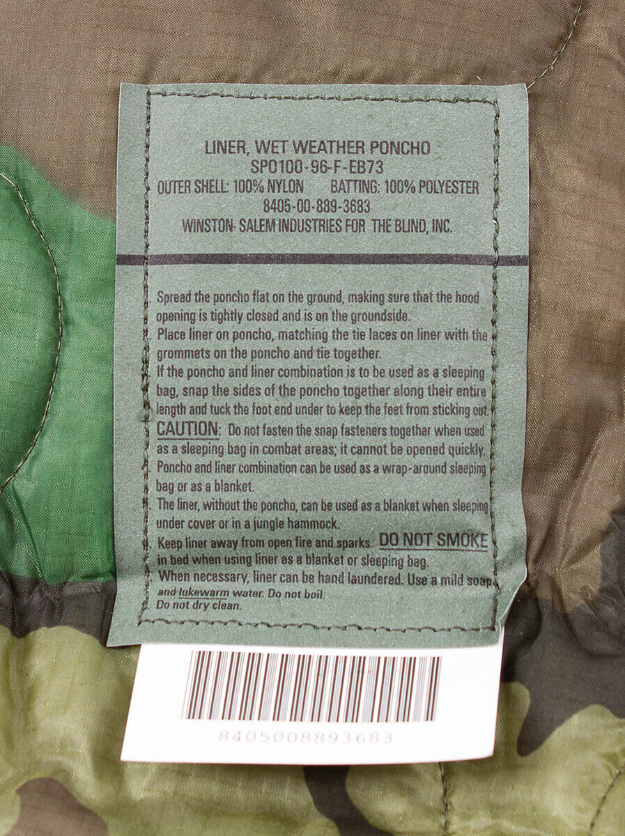 US Army Poncho Liner Woodland Surplus