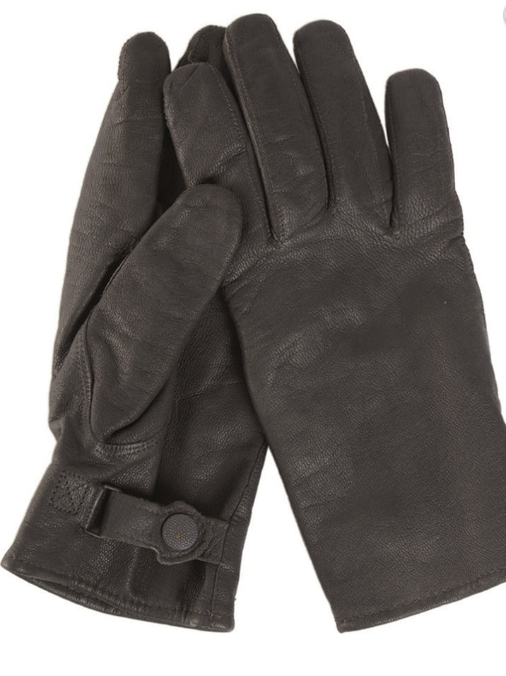 Mil-Tec German Lined Goat Leather Gloves Black