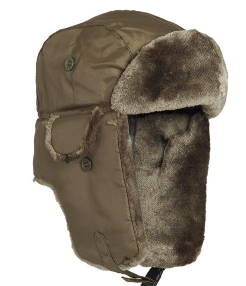 Mil-Tec MA1 Pilot Fur Hat Olive