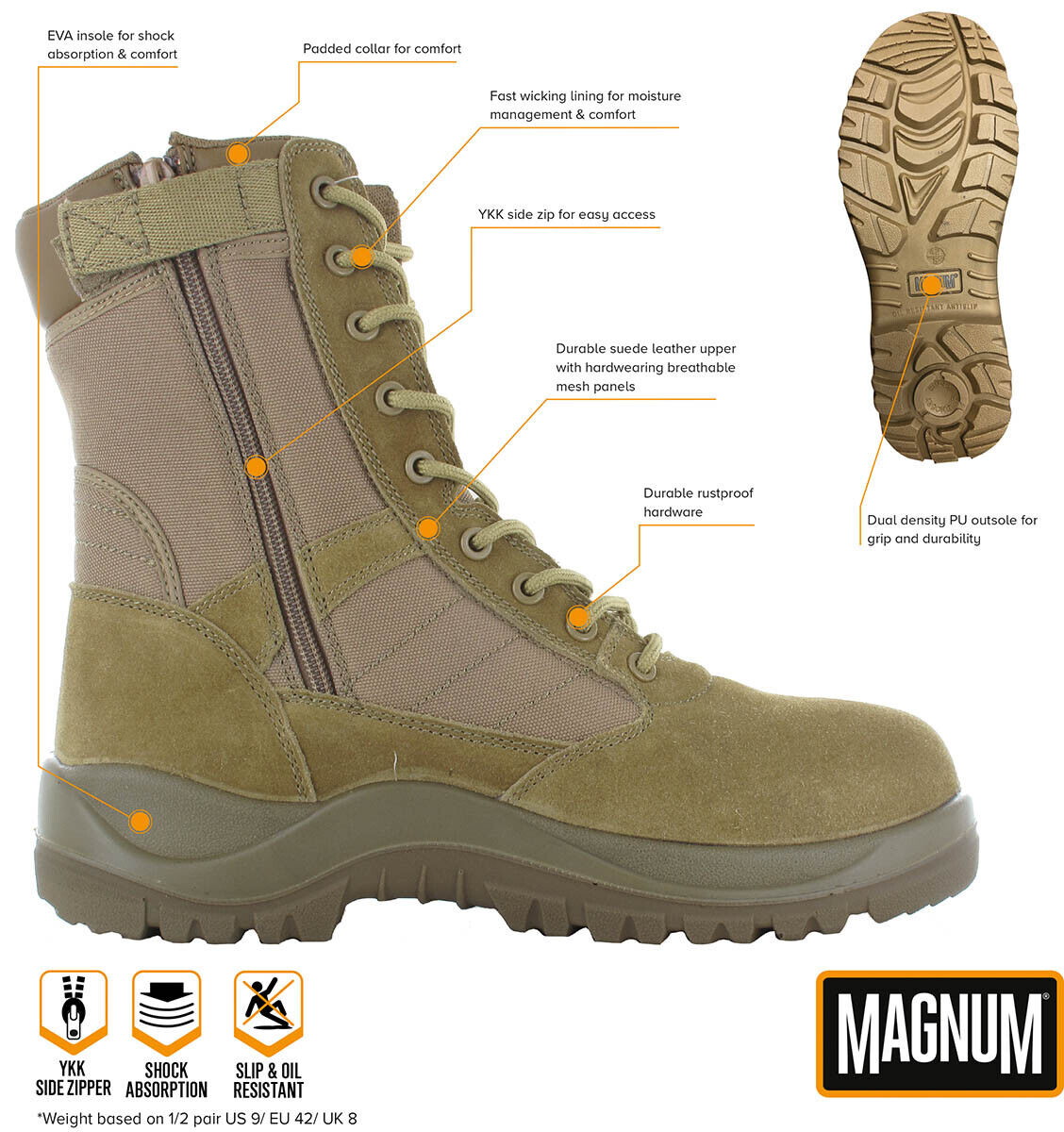 Magnum Combat Boots Magnum Centurion 8.0 Sz Coyote