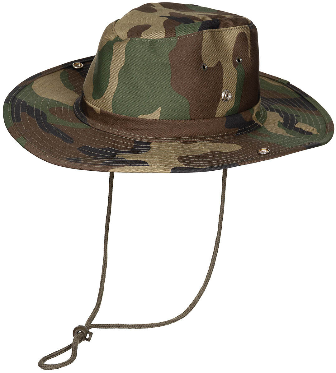 MFH Bush Hat Chin Strap Foldable Brim Woodland
