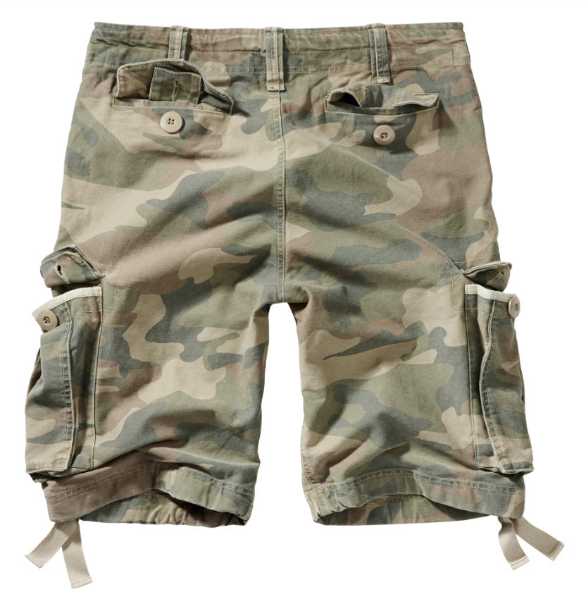 Brandit Urban Vintage Shorts Mens Army Style Military Combat Light Woodland