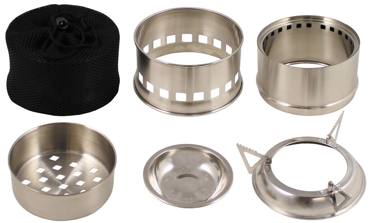 Forest Outdoor Stove - Stainless Steel, Compact & Portable Solid Fuel Compatible