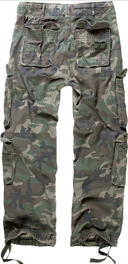 Brandit Pure Vintage Pants Outdoor Hiking Military Army Trousers Mens Woodland