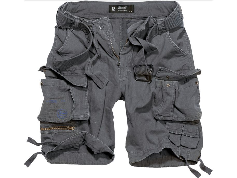 Brandit Bermuda Shorts Vintage Savage Ripstop Outdoor Military Army Anthracite