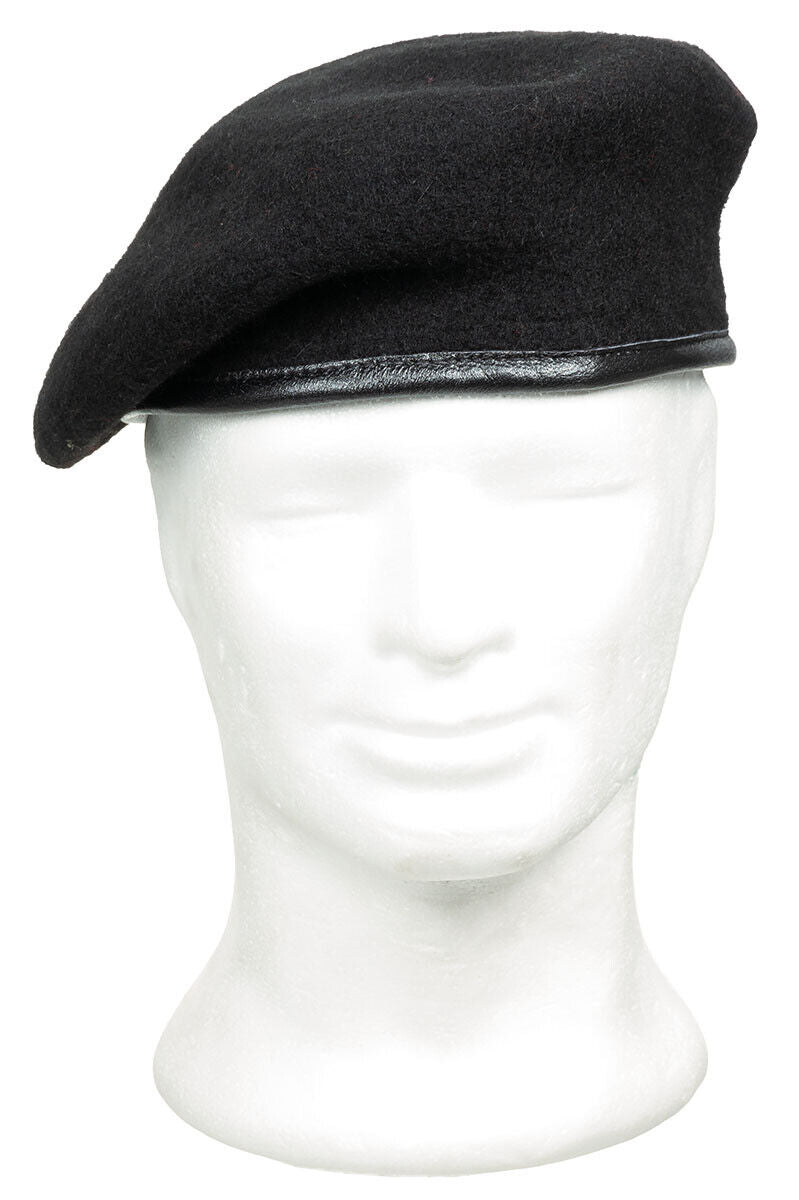 BW German Army Commando Military Army Small Crown Merino Wool Beret - Black