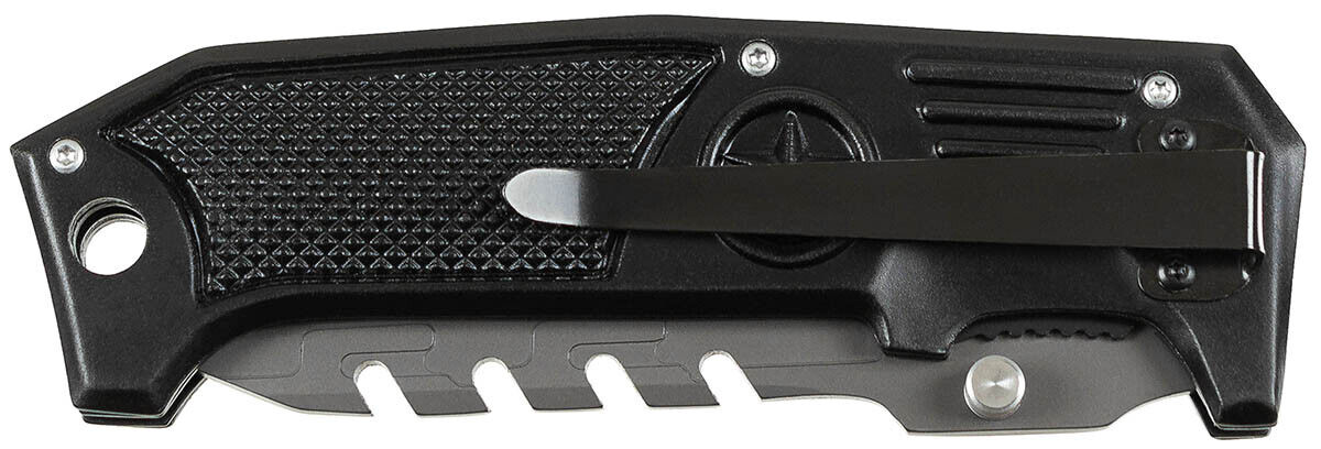 Outdoor Hunting Camping Jack Knife Compact One-Handed Metal Handle Black