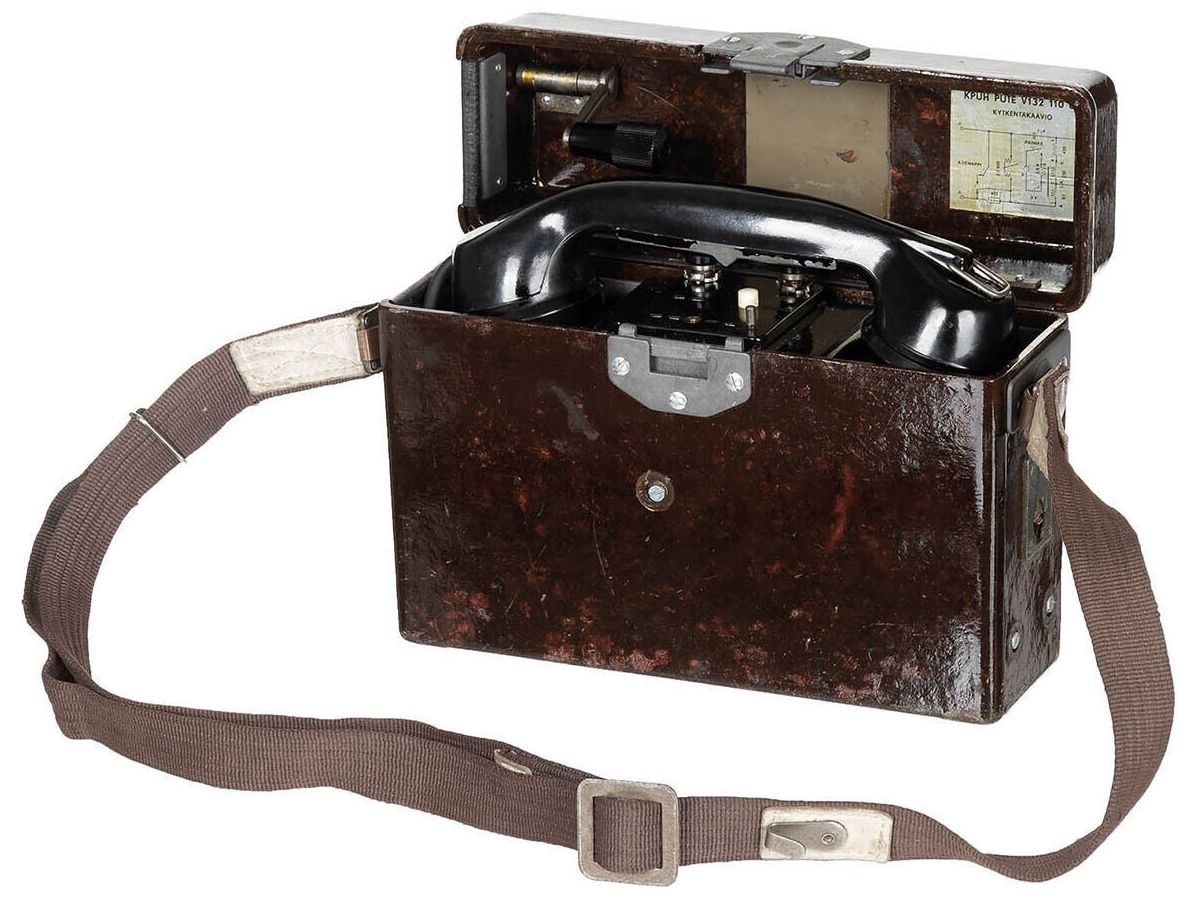 Original Vintage Finish Army Military Field Phone Used