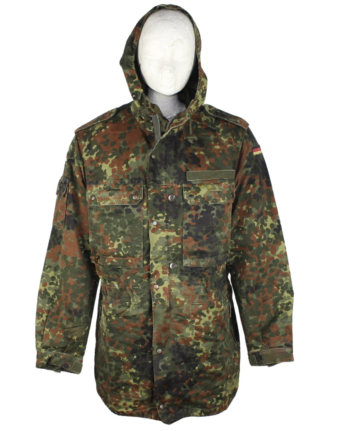 Original Bundeswehr BW Army Field Jacket Parka Military Issue Flecktarn Camo Used