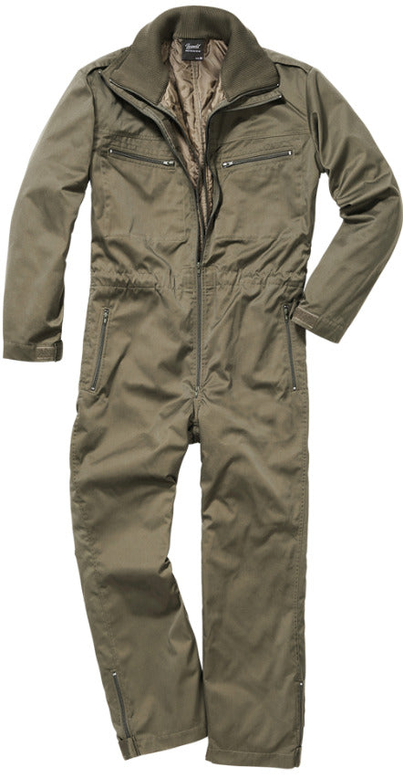Brandit Tank Suit Durable Water-Repellent Jacket Removable Lining Collar Olive