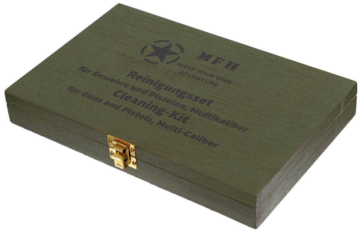Cleaning Kit For Gun/Pistol Multi Caliber Wooden Box