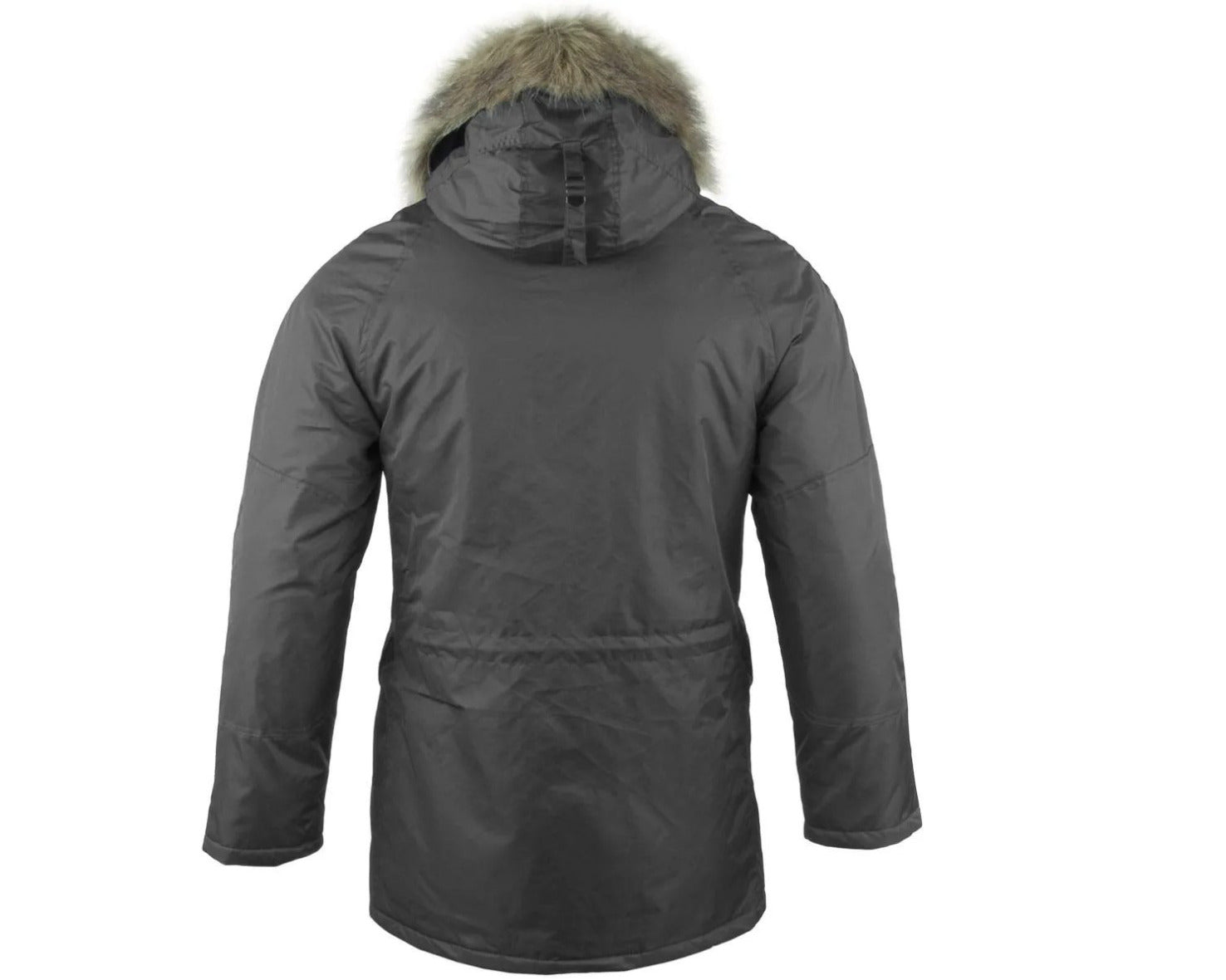 MIL-TEC NEW US Military Army Parka N3B Faux fur Hooded Black Style Aviator