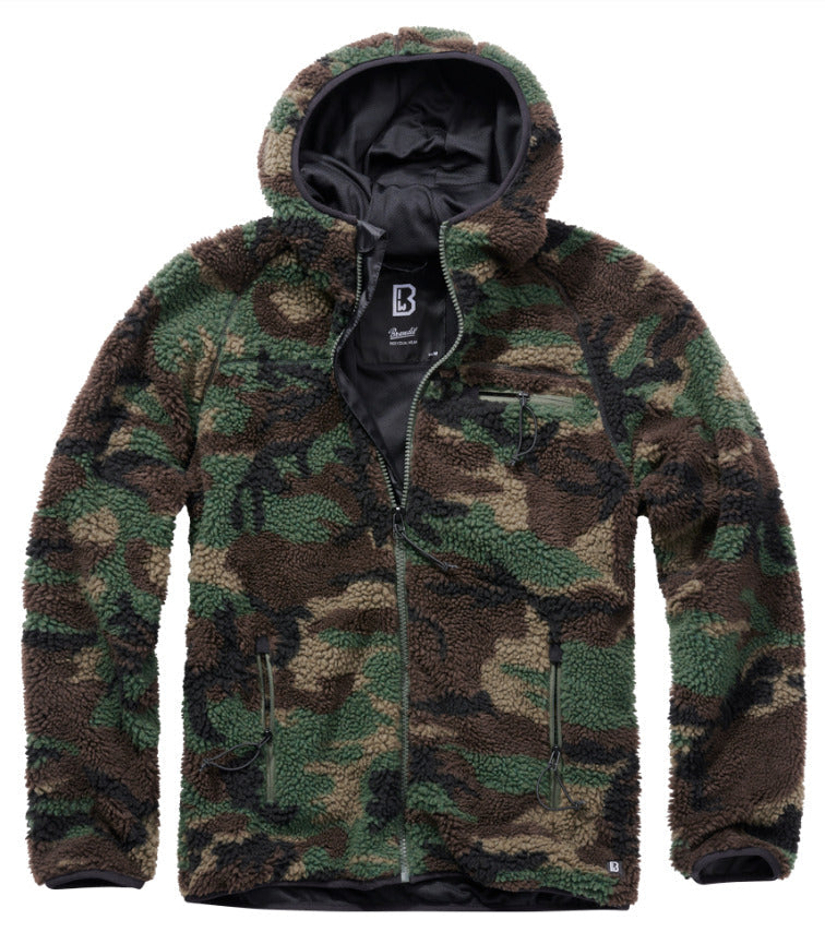 Brandit Teddy Fleece Worker Jacket Breathable Lining Hiking Army Woodland