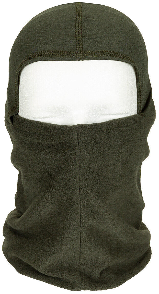 Army Fleece Neck Gaiter Integrated Hood One-Size-Fits-All 100% Polyester Green