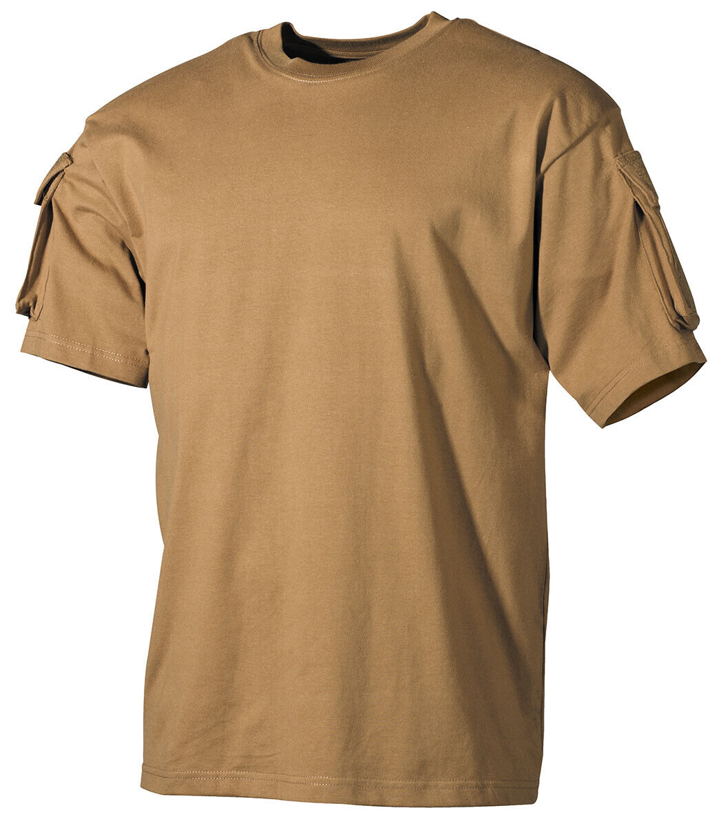 US Mens Tactical Combat T-Shirt Military Training Army Solider Sleeve Pockets