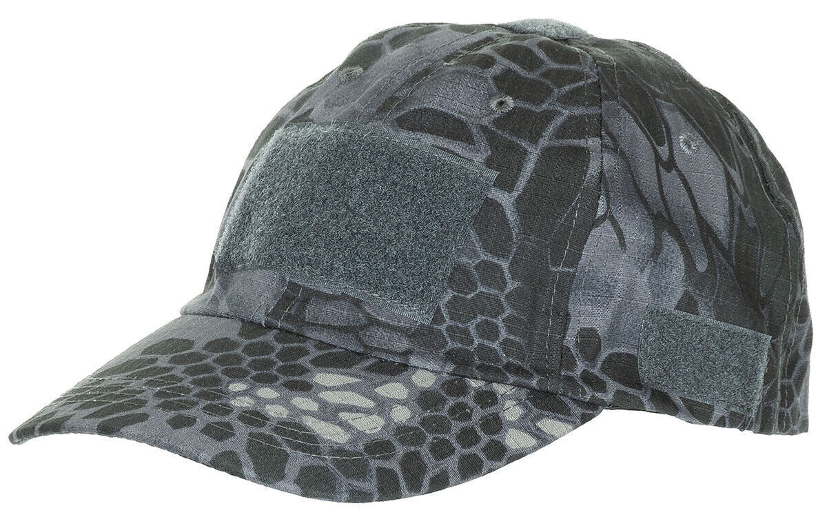 US Army Military Field Camo Operations Cap With Loop Panels Snake Black