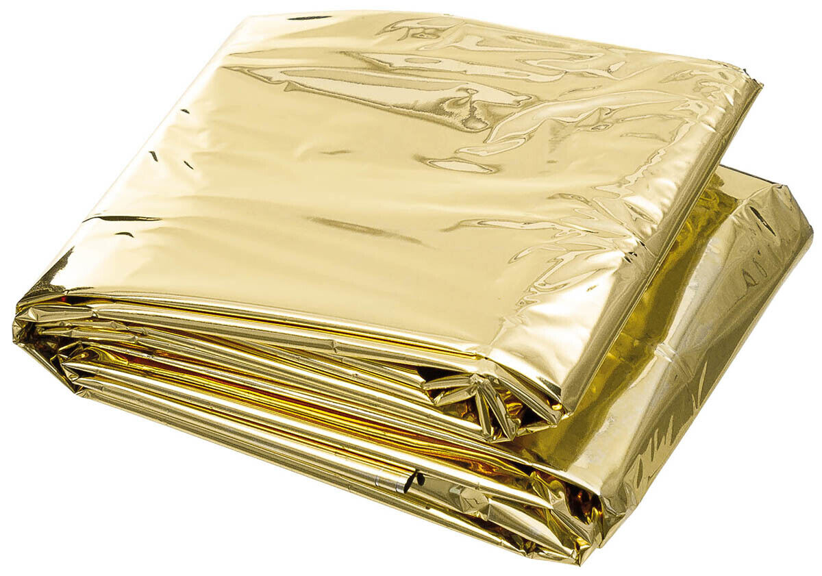 Emergency Blanket Protection Against Cold Wet Wind Silver Gold Coated