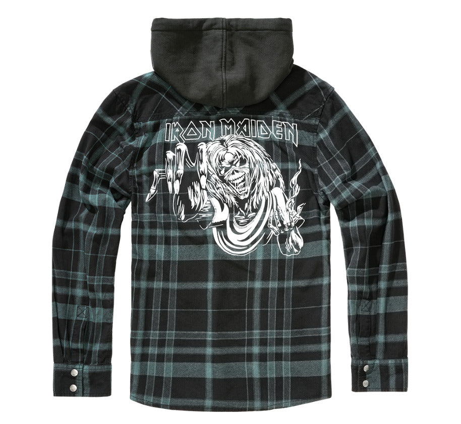 Brandit Iron Maiden Jacket Checkshirt Sweathood Eddy Sweater Black/Green