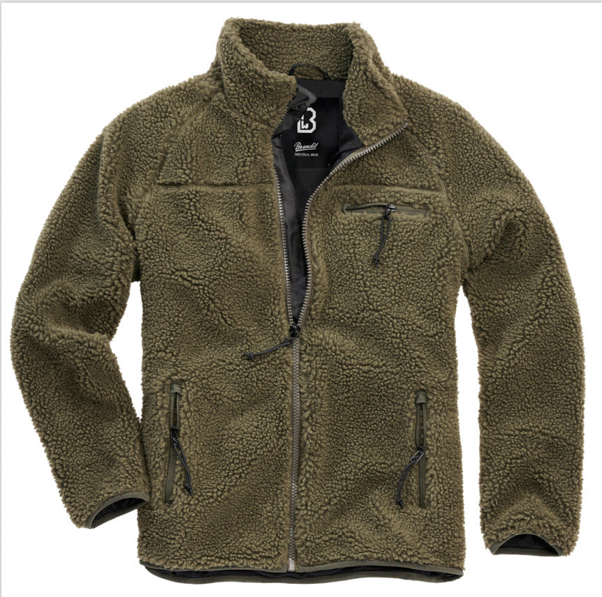 Brandit Teddy Fleece Jacket Breathable Lining Hiking Army Camo Olive