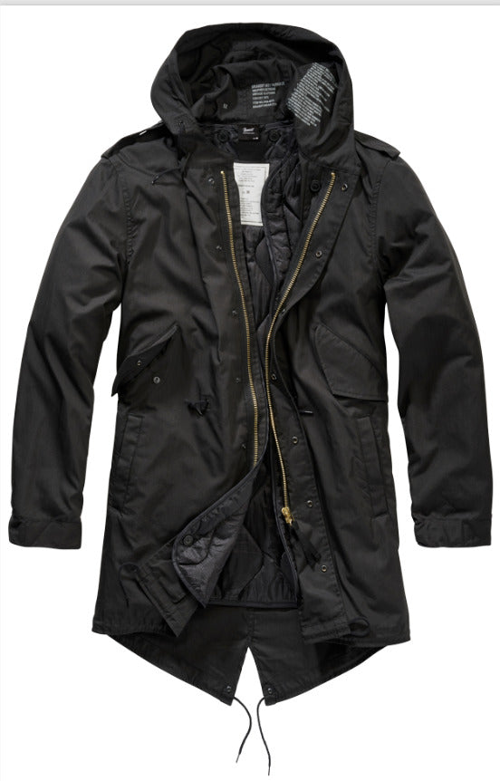 Brandit M51 US Parka Urban Lining Fishtail Mens Casual Outdoor Jacket Black