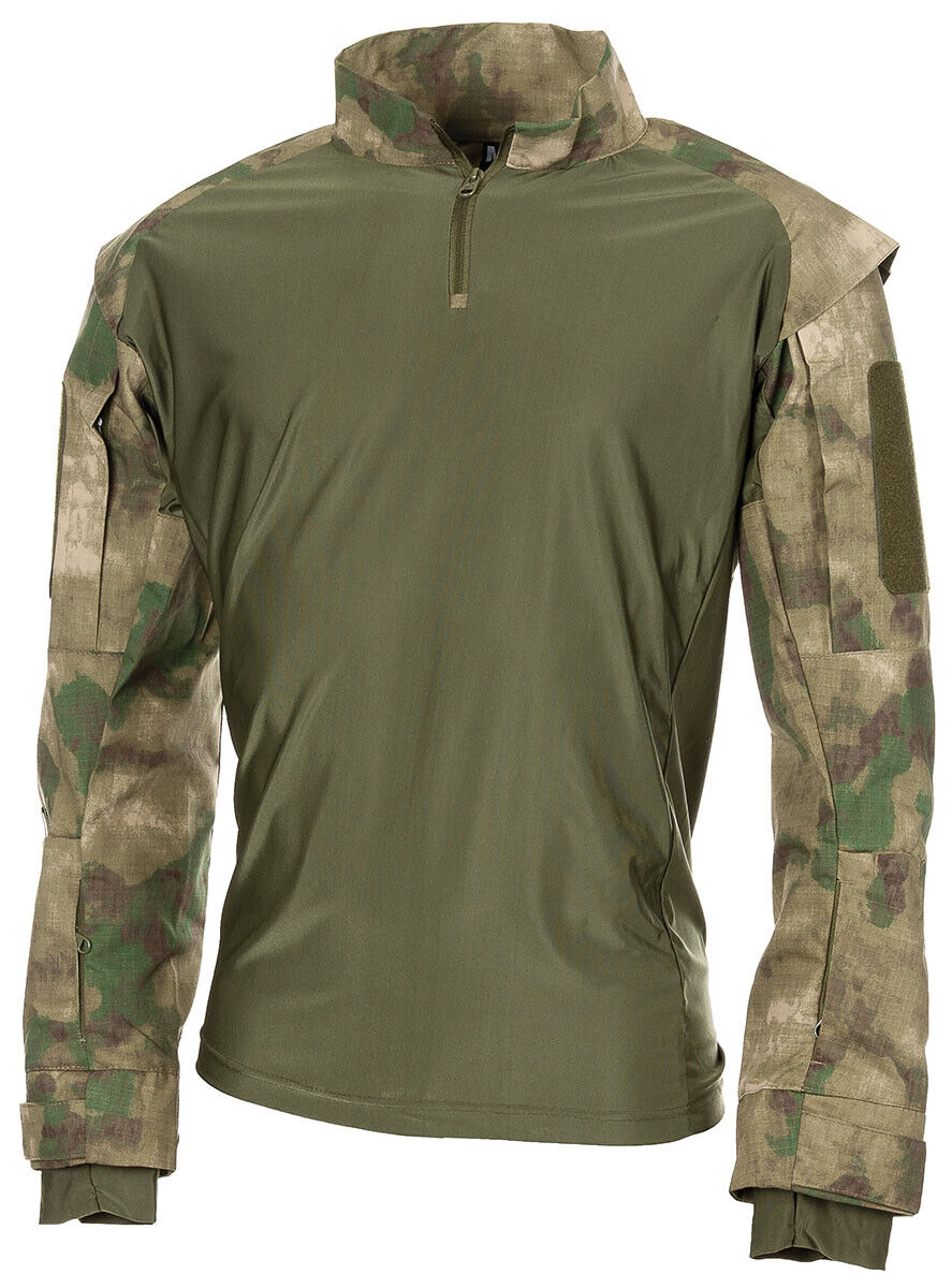 US Army Military Tactical Shirt Long Sleeved HDT Camo FG 100 % Elastane