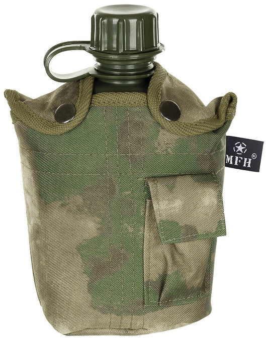 US Army Military Style Plastic Canteen 1L Cover  HDT-Camo FG BPA Free
