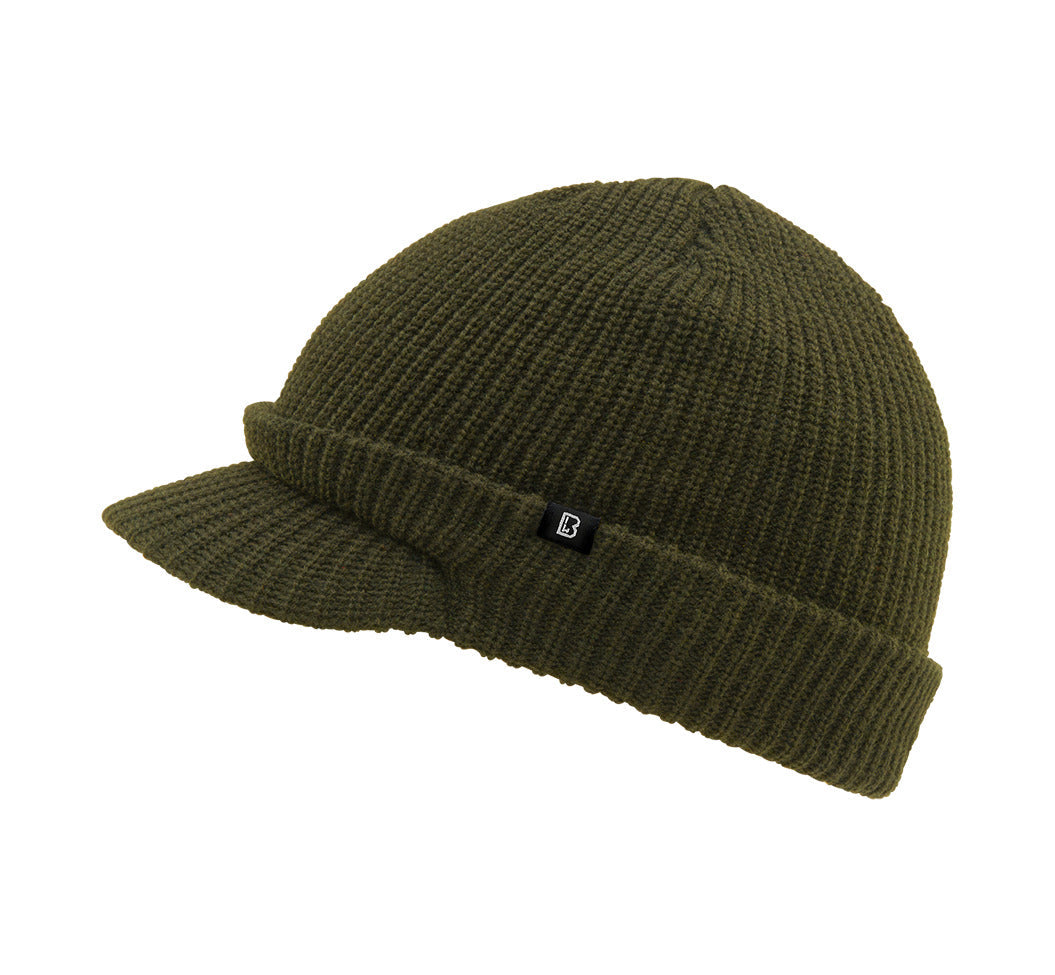 Brandit Shield Winter Cap With Umbrella Warm Stylish Hat Olive