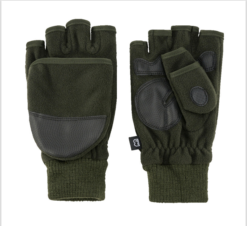 Brandit Fingerless Trigger Gloves Outdoor Hiking Camping Olive
