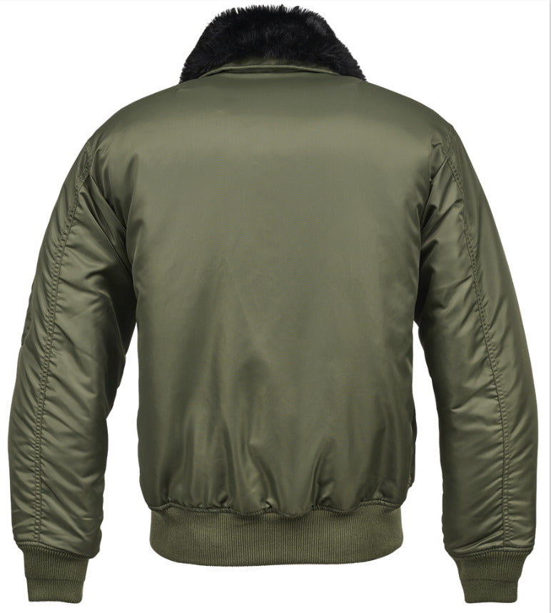 Brandit US Aviator Jacket MA2 With Fur Collar Black Army pilot Military Olive