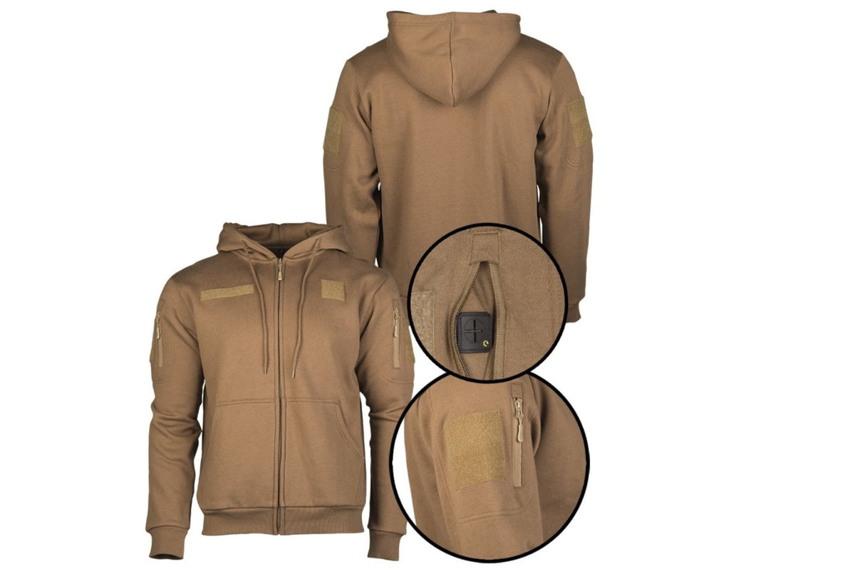 Mil-Tec Tactical Hoodie with Zipper Coyote