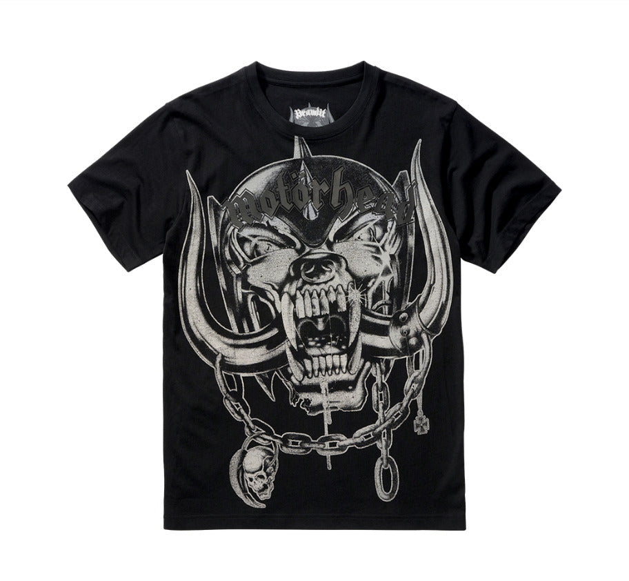 Brandit Motherhead T-Shirt Warpig Print Stylish Urban Outdoor Shirt Black
