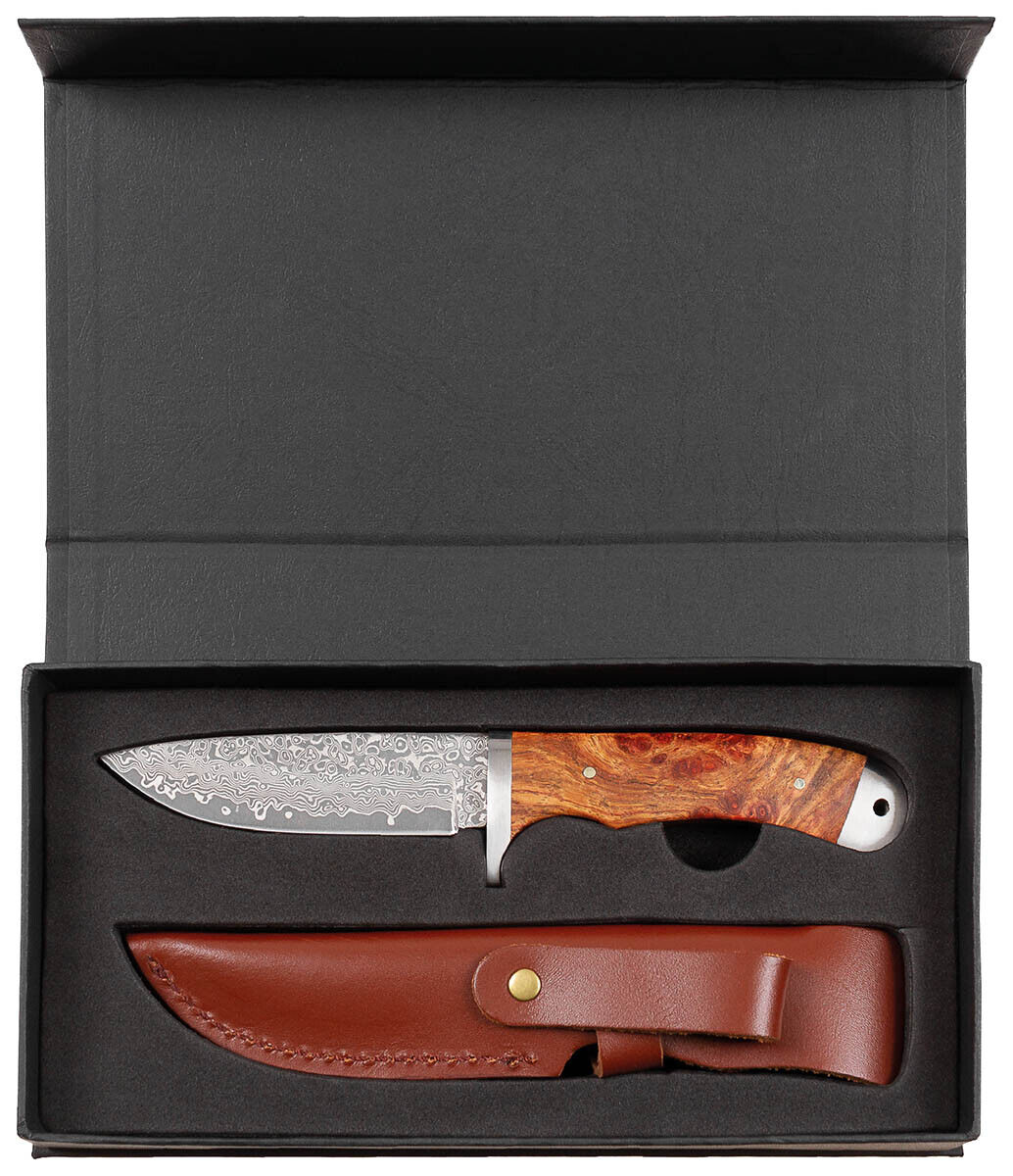 Military Army Combat Defence Damask Knife Sheath Red Quince Wood Inlay