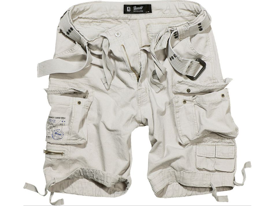 Brandit Bermuda Shorts Vintage Savage Ripstop Outdoor Military Army White