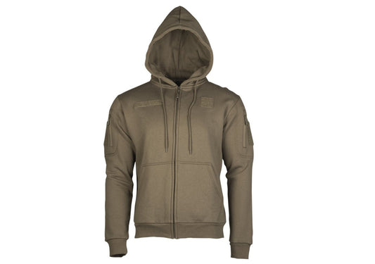 MIL-TEC Ranger Military Tactical Zipped Hoodie  Sweater Mens Outdoor OD Green