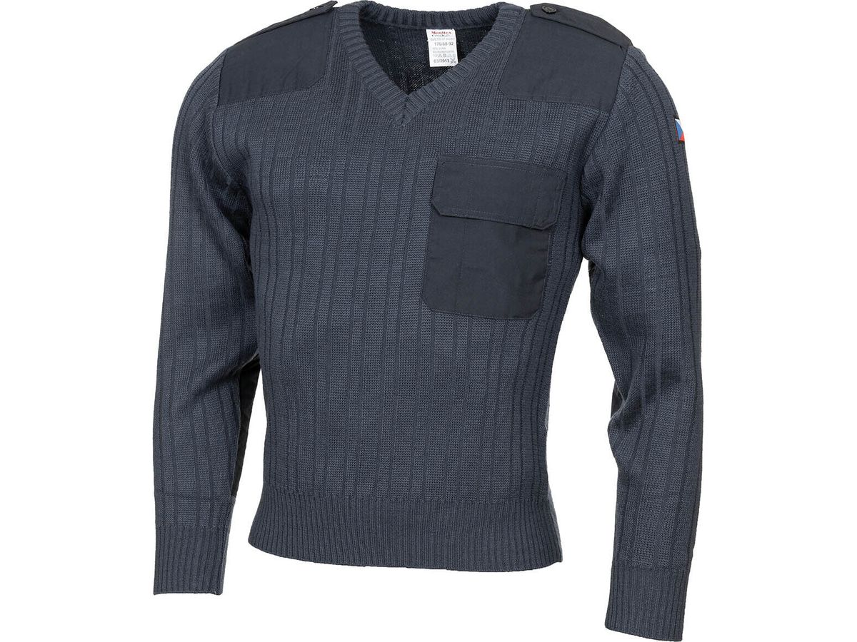 Original CZ Army Military Style Pullover M 97 V-neck Blue 50% Wool